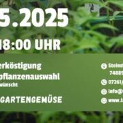 Jungpflanzenmarkt bei LaMa Gartengemüse am 3. Mai in Steinsfurt